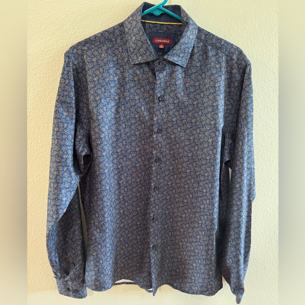 Blue Paisley Long-Sleeve Shirt
